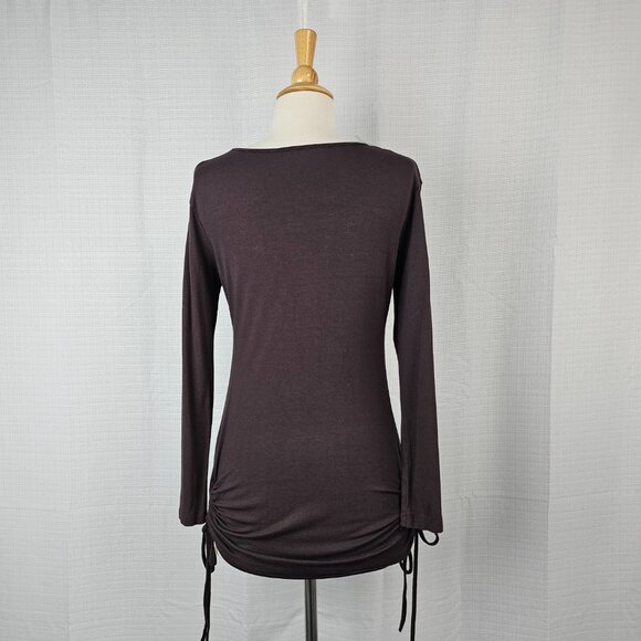 Versace Sequin Long Sleeve Ruched Side-Tie Top - Picture 8 of 10